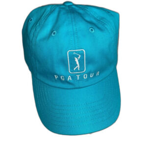 PGA Tour Cap Hat Unisex Adjustable Strap Blue Embroidered Logo Adjustable Strap